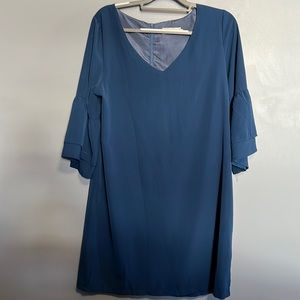 Royal blue dress with flare sleeves